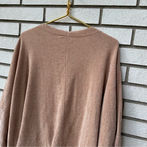 Wynne Lounge Camel Chenille Knit Cardigan Sweater Boxy Fit Button Front Pockets - Picture 10 of 11